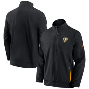 Men's Fanatics Branded Black Pittsburgh Penguins Authentic Pro Rink Coaches Full-Zip Jacket