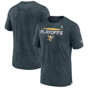 Men's Fanatics Branded Charcoal Pittsburgh Penguins Authentic Pro 2022 Stanley Cup Playoffs T-Shirt