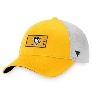 Men's Fanatics Branded Gold/White Pittsburgh Penguins Authentic Pro Trucker Snapback Hat