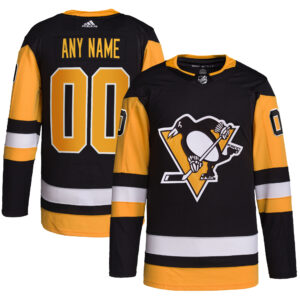 Men's adidas Black Pittsburgh Penguins Home Primegreen Authentic Pro Custom Jersey