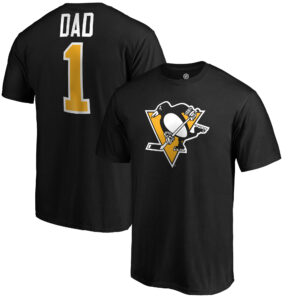 Men's Fanatics Branded Black Pittsburgh Penguins #1 Dad Logo T-Shirt
