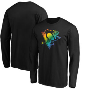 Men's Fanatics Branded Black Pittsburgh Penguins Team Pride Logo Long Sleeve T-Shirt