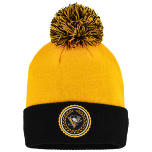 Women's adidas Gold Pittsburgh Penguins Laurel Cuffed Knit Hat with Pom