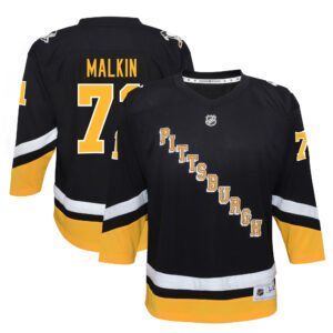 Youth Evgeni Malkin Black Pittsburgh Penguins 2021/22 Alternate Replica Player Jersey