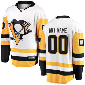 Men's Fanatics Branded White Pittsburgh Penguins Away Breakaway Custom Jersey