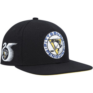 Men's Mitchell & Ness Black Pittsburgh Penguins 25 Years Vintage Fitted Hat