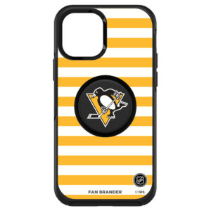 OtterBox Black Pittsburgh Penguins Otter+Pop PopSocket Symmetry Stripe Design iPhone Case