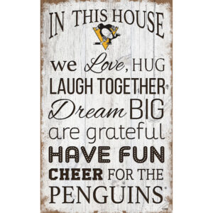 Pittsburgh Penguins 11'' x 19'' Team In This House Sign